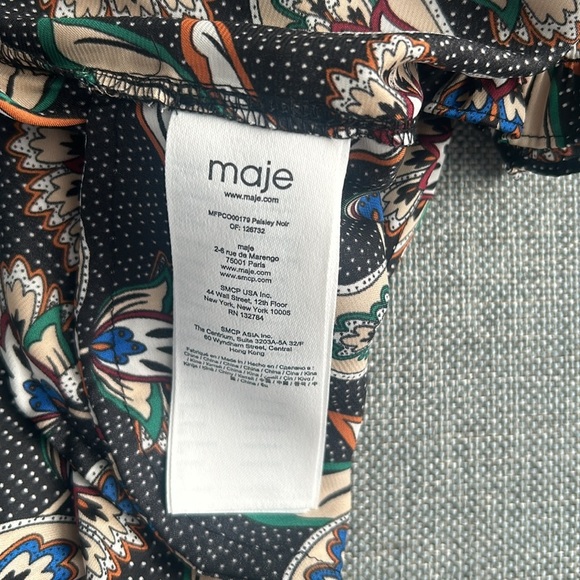 Maje Isley Paisley Print Satin Romper Wrap-effect printed  playsuit Size M - Picture 16 of 16